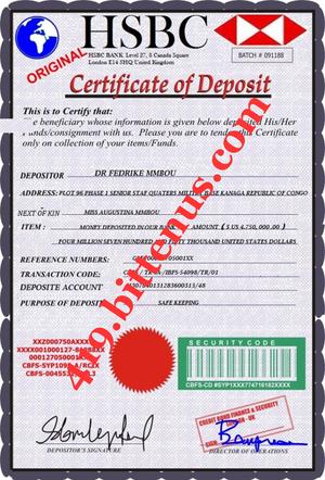 Deposit Certificate12